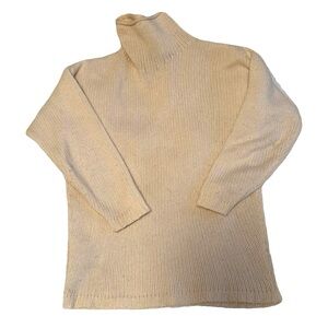 Elder Statesman Cream Rollneck Turtleneck Cashmere Mohair Sweater XS Small